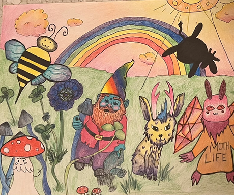 cryptid coloring page of my Marvelous Magical Miniatures