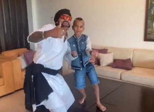 Shikhar Dhawan dances to 'daddy cool' with son Zoravar, WATCH viral video