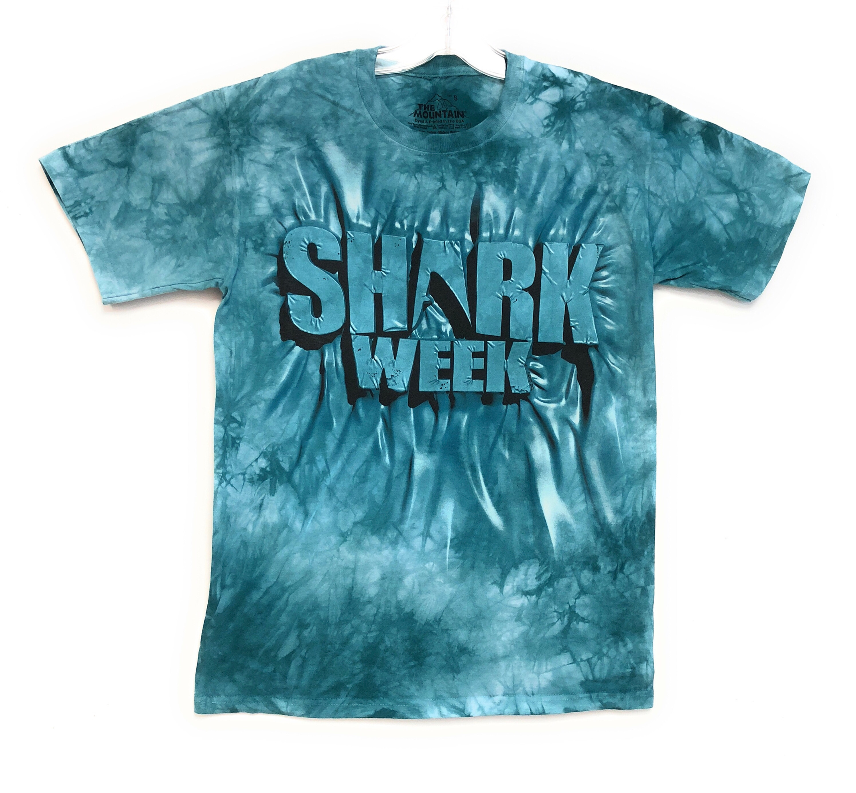 The Mountain - Teal Shark week inner spirit T-shirt.