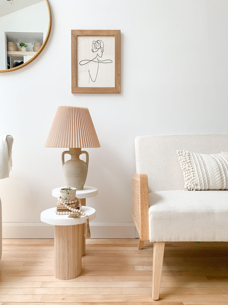 DIY fluted plaster side tables