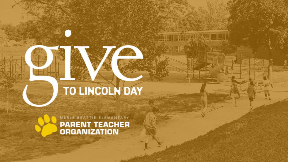 Give to Lincoln logo on a colorize playground