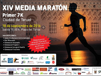 CARTEL XIV MEDIA MARATON Y I 7k CIUDAD DE TERUEL 2016