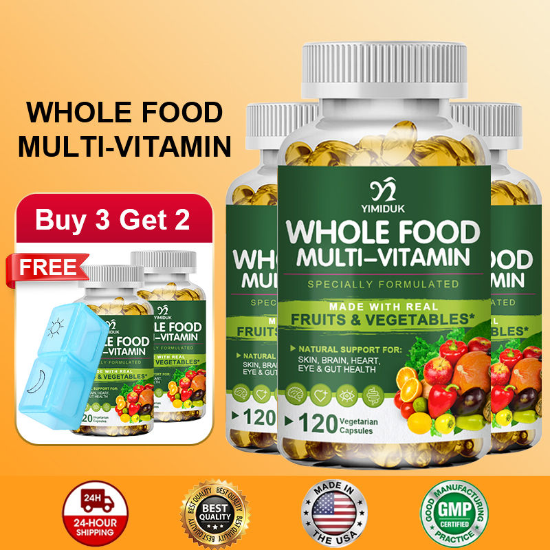 Whole Food Multivitamin Capsules, Supports Immune, Heart, Brain, Skin, Eye & Dig