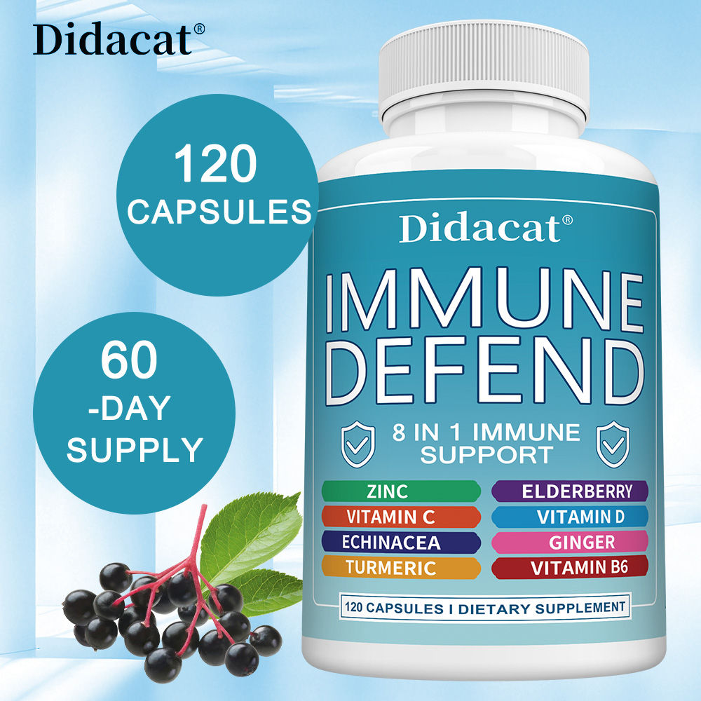 8 in 1 Immune Defense Support, Immunity Capsules Supplement with Echinacea, Vita