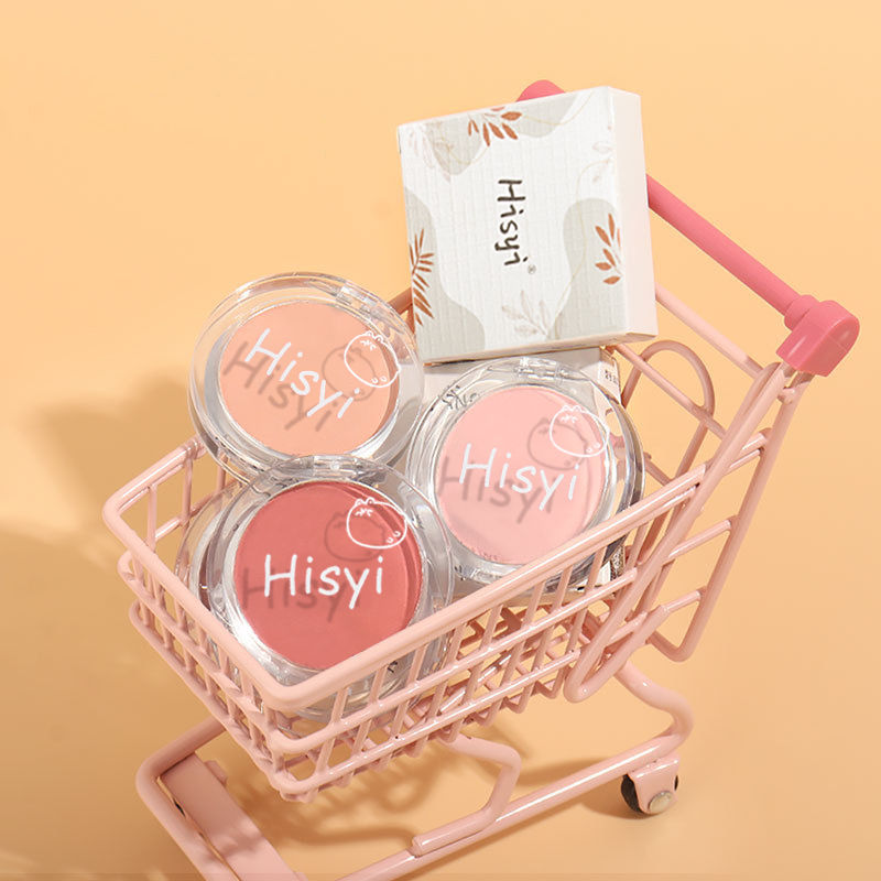 Daily single-color blush - Blush with a subtle wine-like sheen, fine glittering,