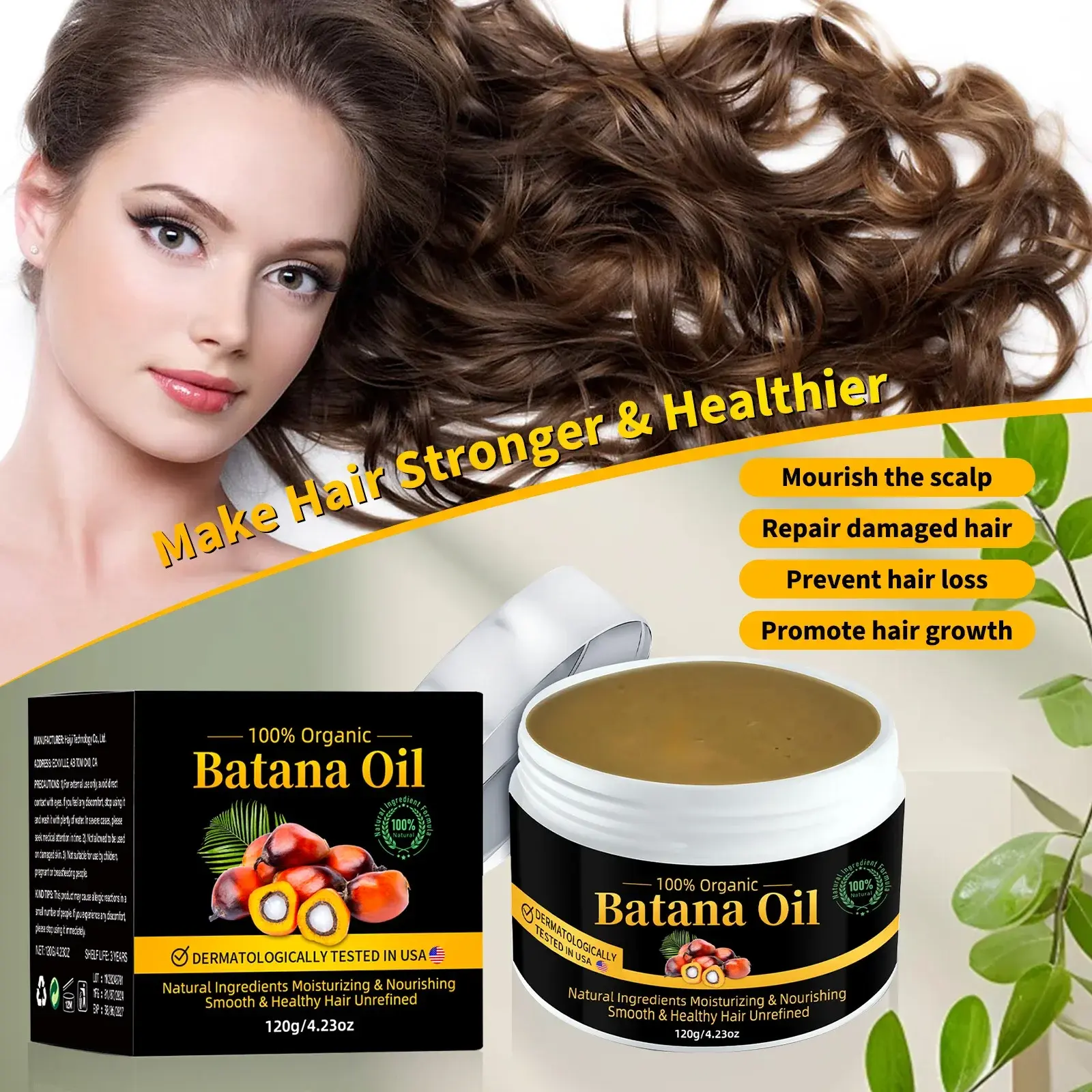 Strengthening Hair Oil with Batana 120g - Natural Plant Oil to Moisturize Scalp,