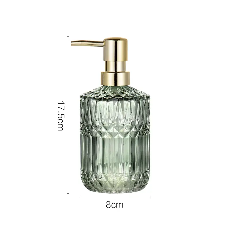 Thumbnail: 400ML Manual Liquid Soap Dispenser Clear Glass Hand Sanitizer Bottle Containers 