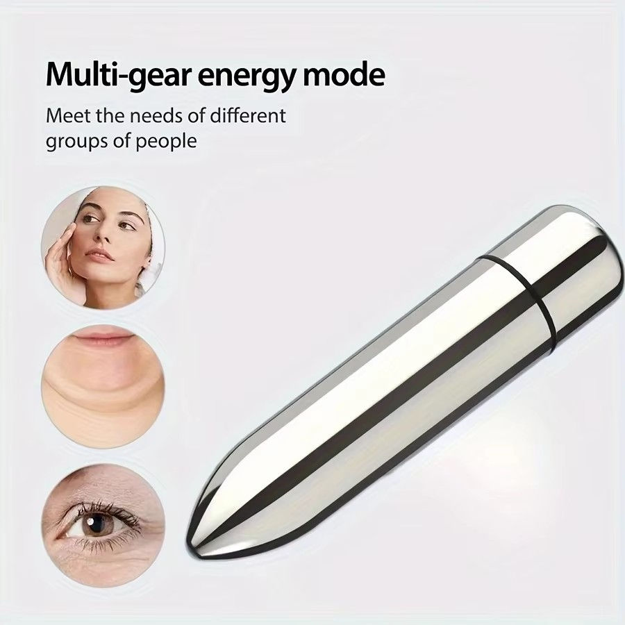 Thumbnail: 1pc Mini Vibrating Massager Facial And Eye Massage Treatment Promotes Lotion Abs