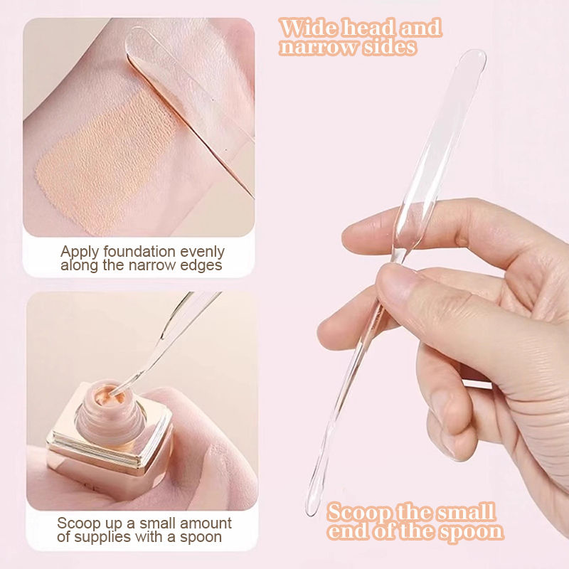 Thumbnail: 2pcs Makeup Mixing Palette Kit Acrylic Makup Mixing Tray with Spatula Foldable L