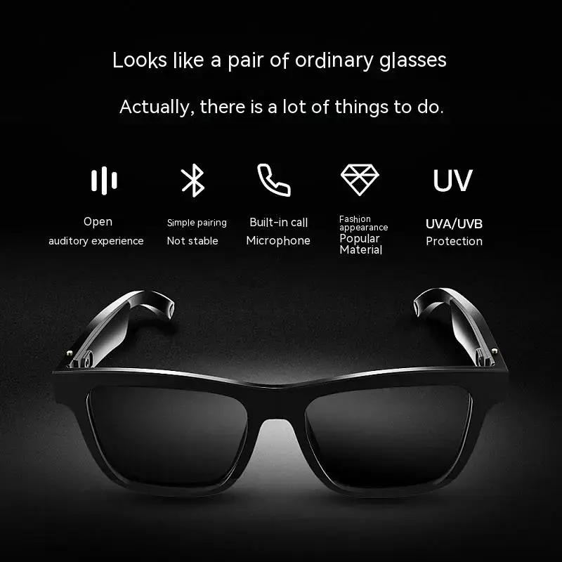 Thumbnail: Smart Glasses Black Technology Headset Bluetooth Sunglasses