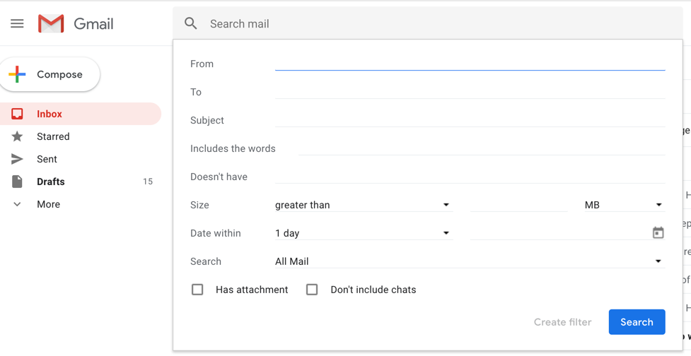 Gmail Advanced Search