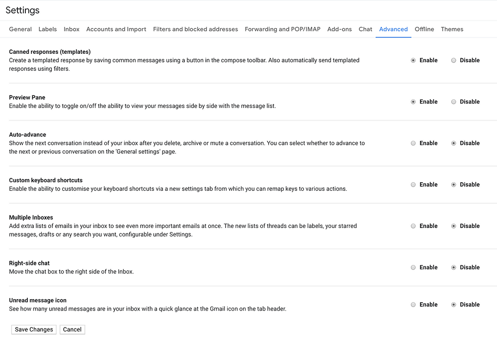 Advanced Gmail Settings