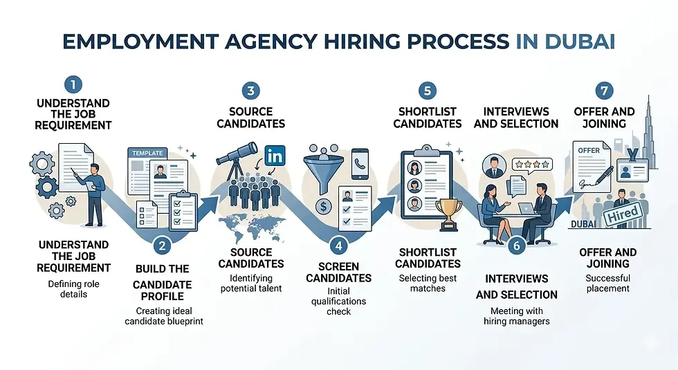 Employment agency hiring process in Dubai