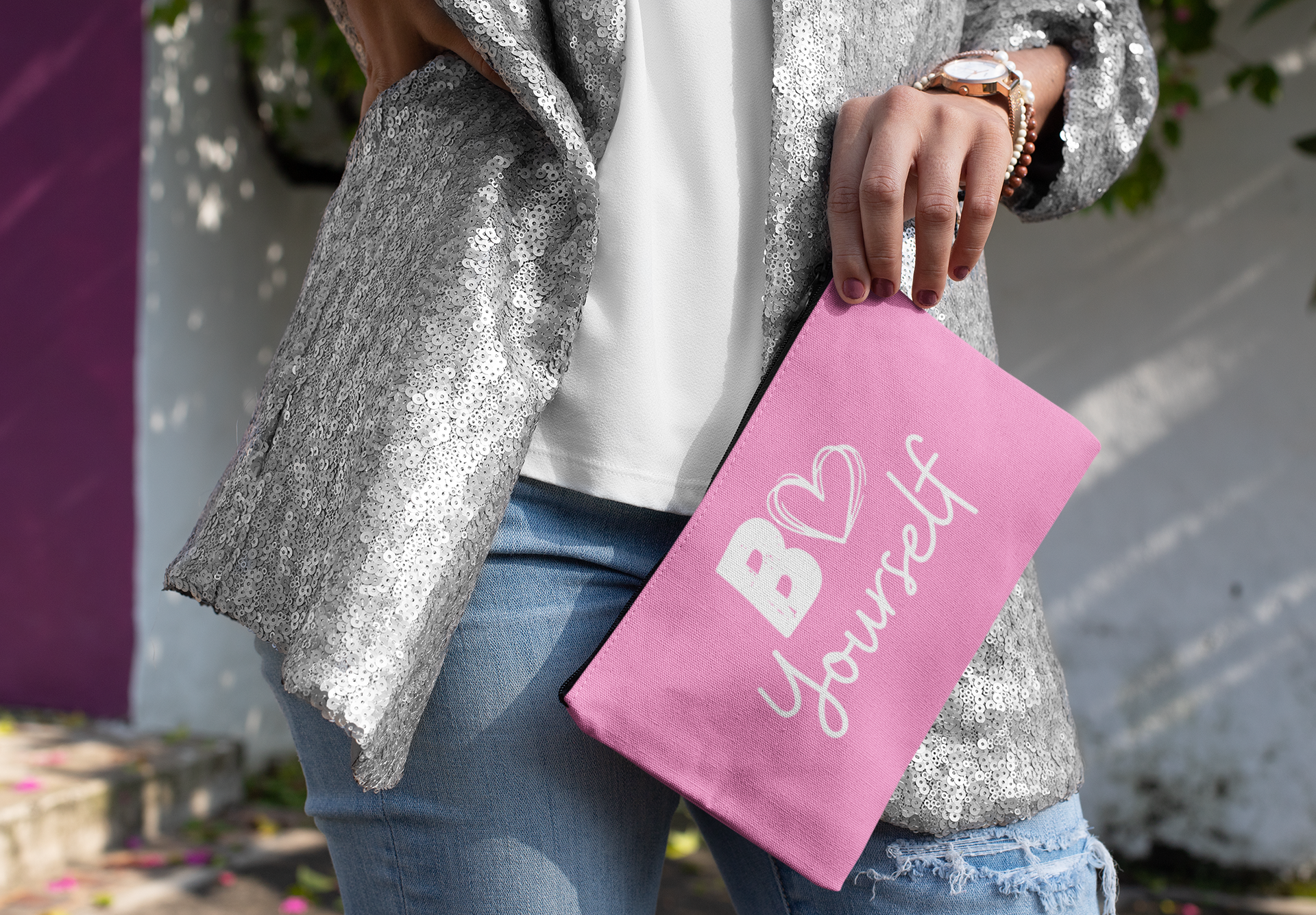 Pink B💖 YourSelf Mini Clutch Bag