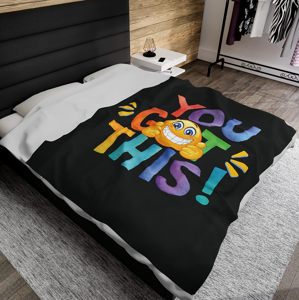 Thumbnail: You Got This' Smiley Face Plush Blanket