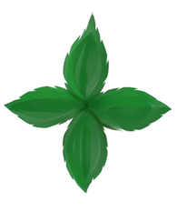 Logo of a four-sided leaf for An Idle Earth
