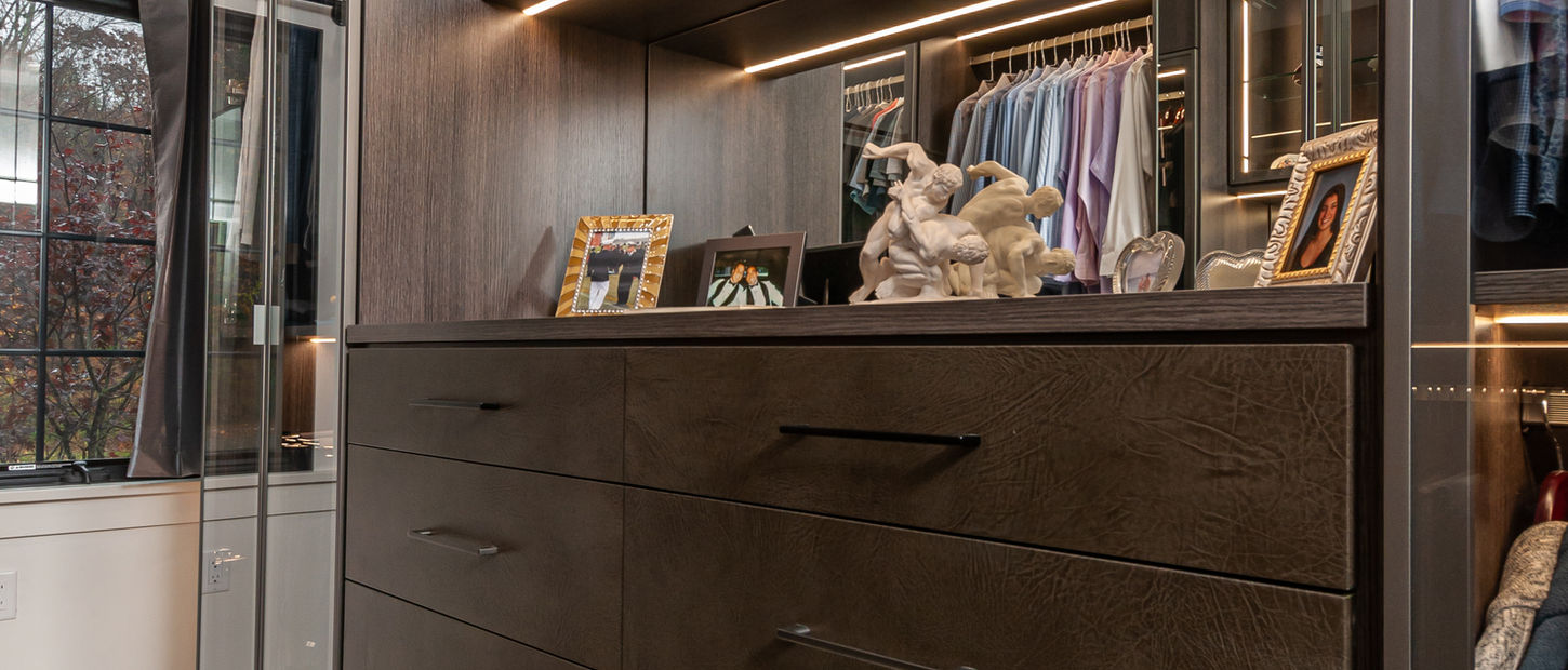 EcoDomo Cocoa Buffalo Recycled Leather Veneer Drawers