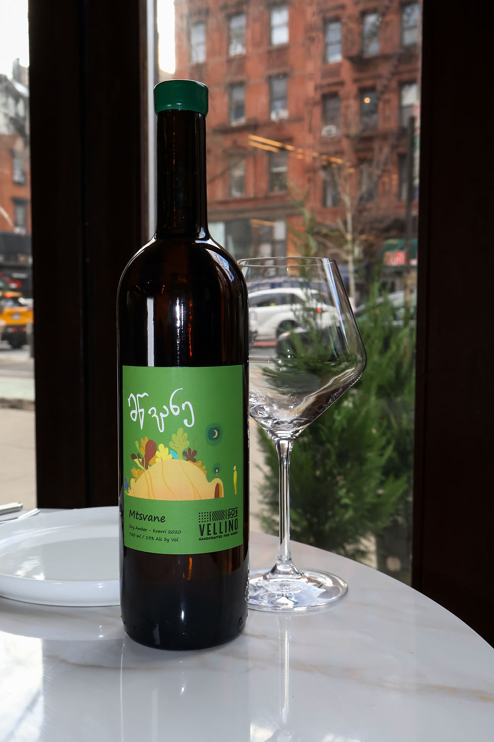 Georgian Red Wine Saperavi Mtsvane at Meama restaurant in East Village NYC