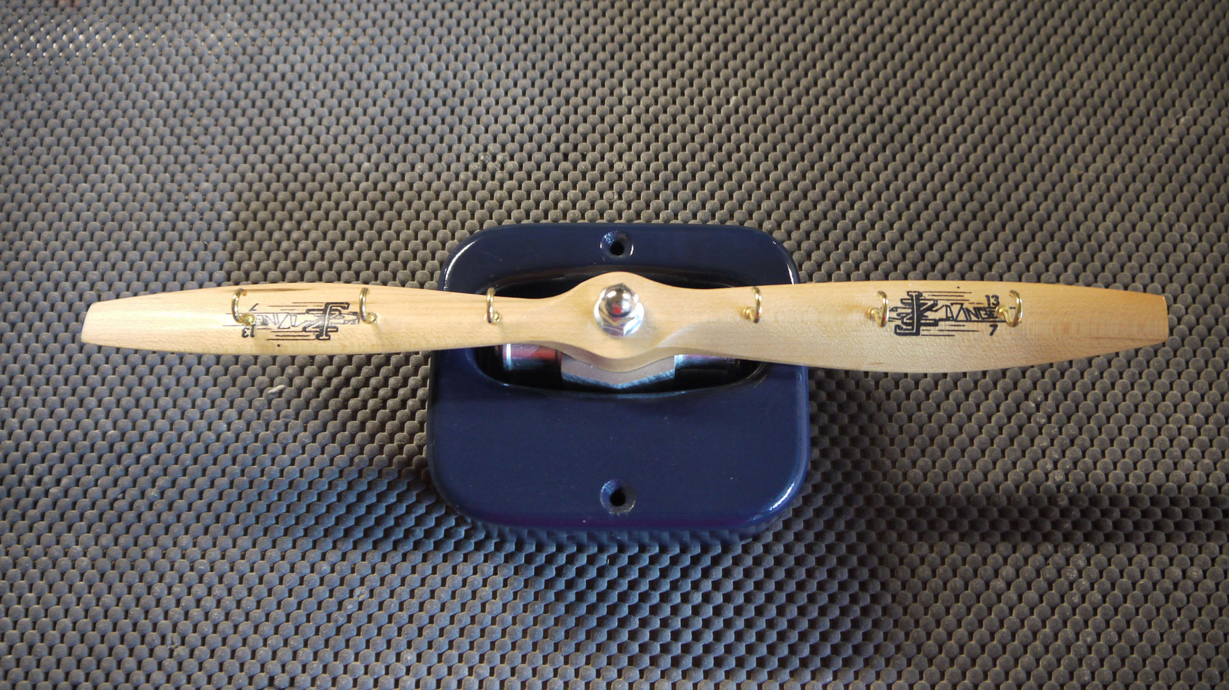 6 Hook Key Holder, Poplar Wood w/ Navy Blue Paint