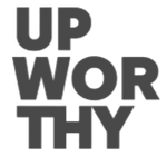 White logo of Upworthy 