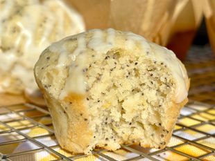 Long-Fermented Sourdough Lemon Poppyseed Muffins