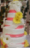 Pink and White Bridal Cake w/ flower