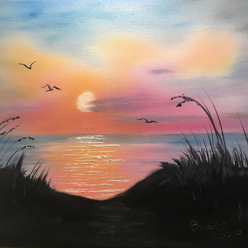 Bob Ross Painting Class Ocean Sunrise