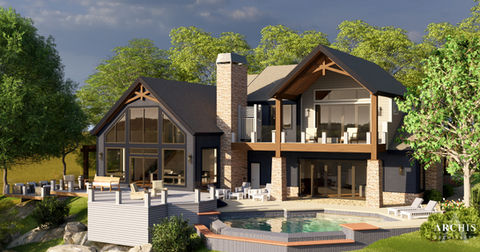 Addition and renovation of a private lake house and residence in Monkey Island, Oklahoma with an outdoor pool