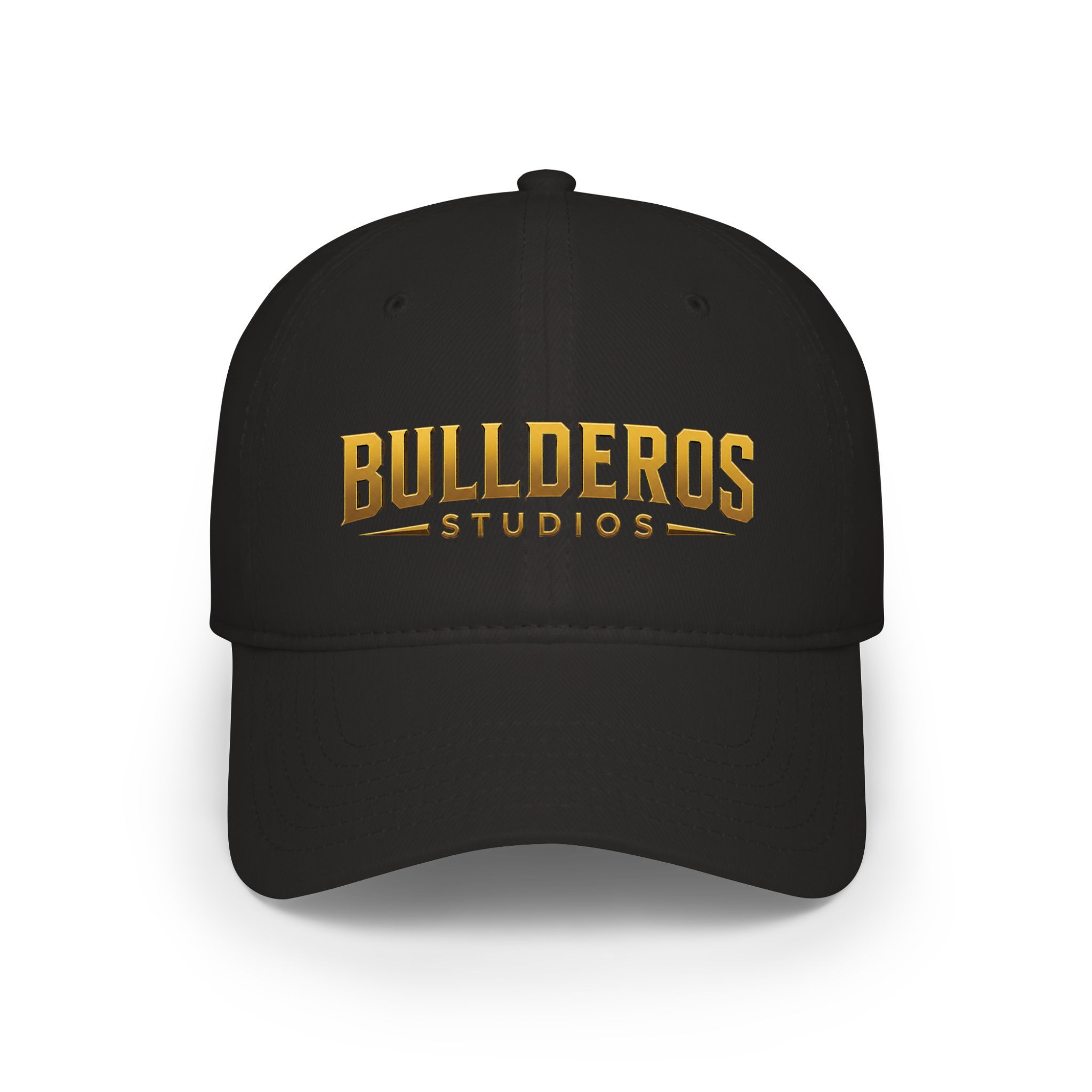Bullderos Studios Embroidered Baseball Cap — Low Profile Black Hat