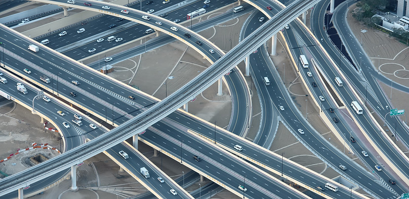Intercambiador de autopistas complejo