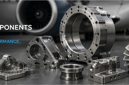 Precision aerospace CNC machined aluminum and stainless steel components manufactured for high-performance aircraft applications