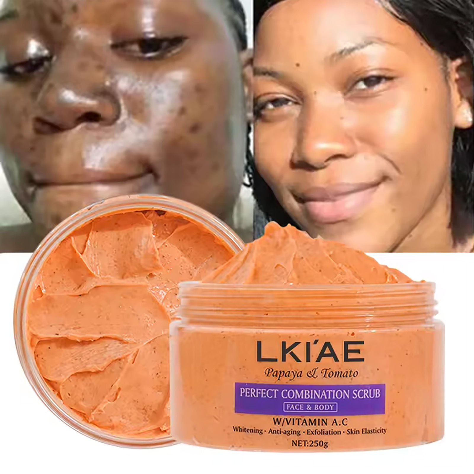 Esfoliante com combinação de mamão e tomate