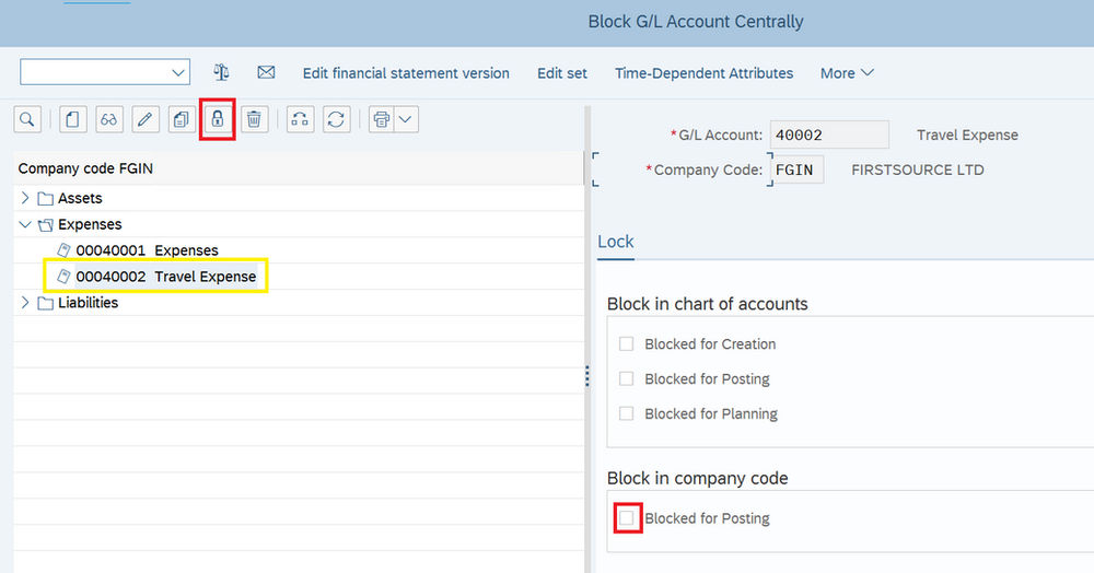 Account 40002 FGIN is blocked for posting Message No. F5351