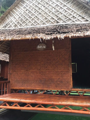 Traditional bamboo bungalow at Ton Toei Raft House on Cheow Lan Lake