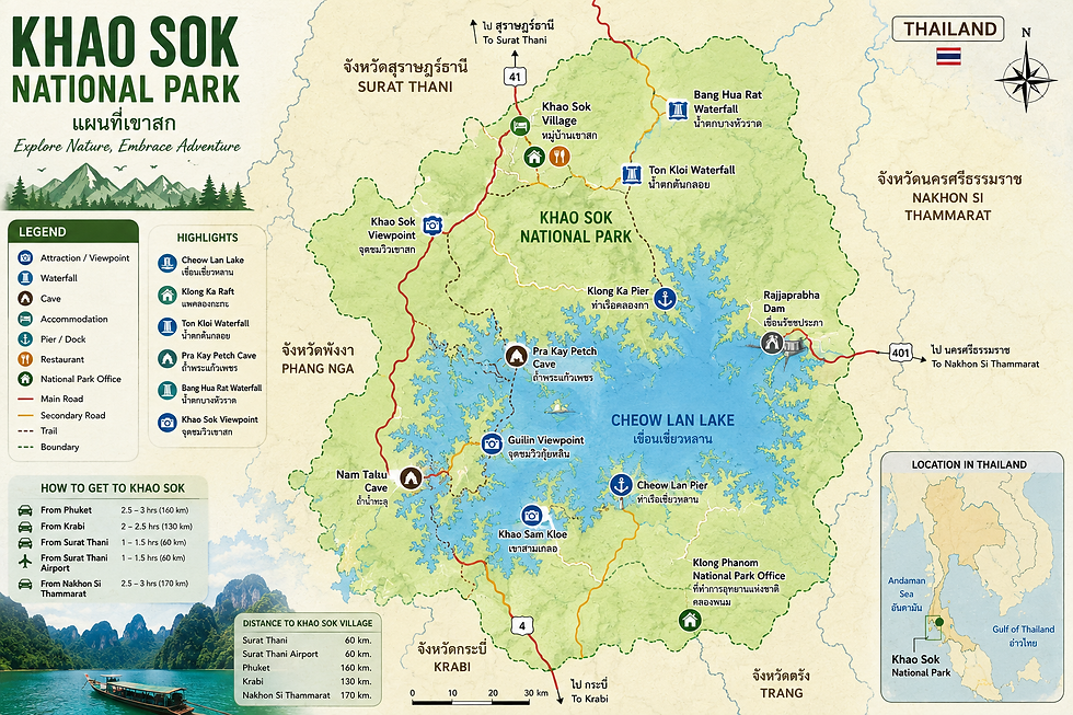 Khao sok national park map