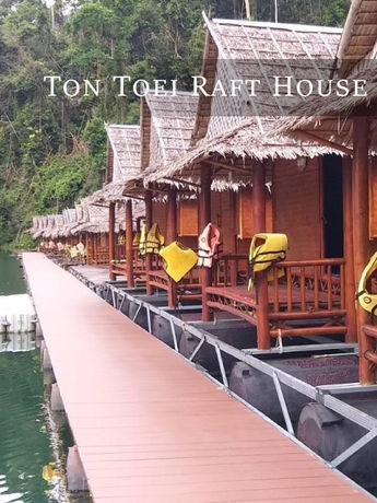 ton toey bamboo raft house is a serene and picturesque retreat on cheow lan lake within khao sok national park