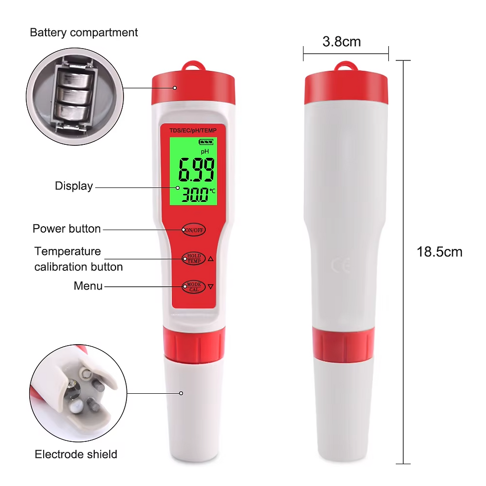 Miniatura: 4 in 1 Digital PH EC Meter LCD Tester Pocket Hydroponics Aquarium Water Test Pen