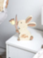 Lapin création bois blanc pâques