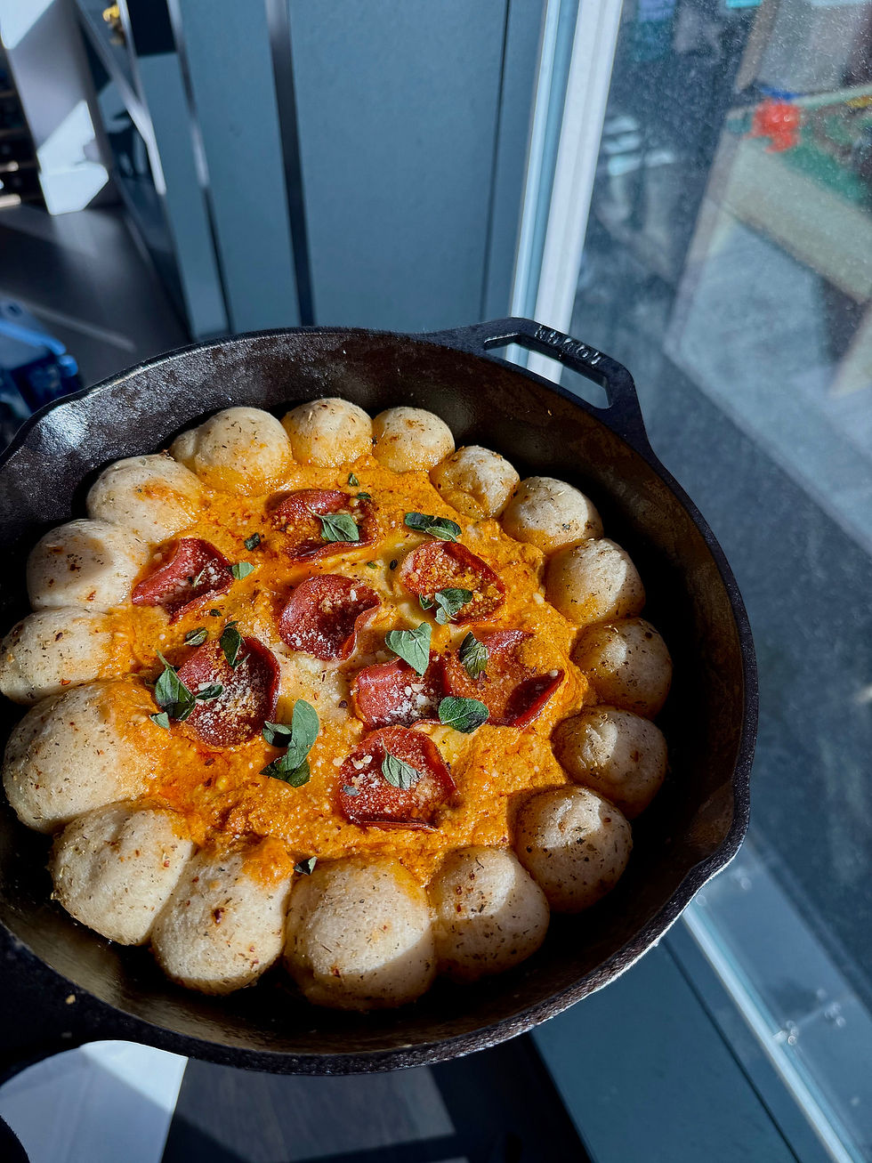 Garlic Herb Pizza Dip Bake