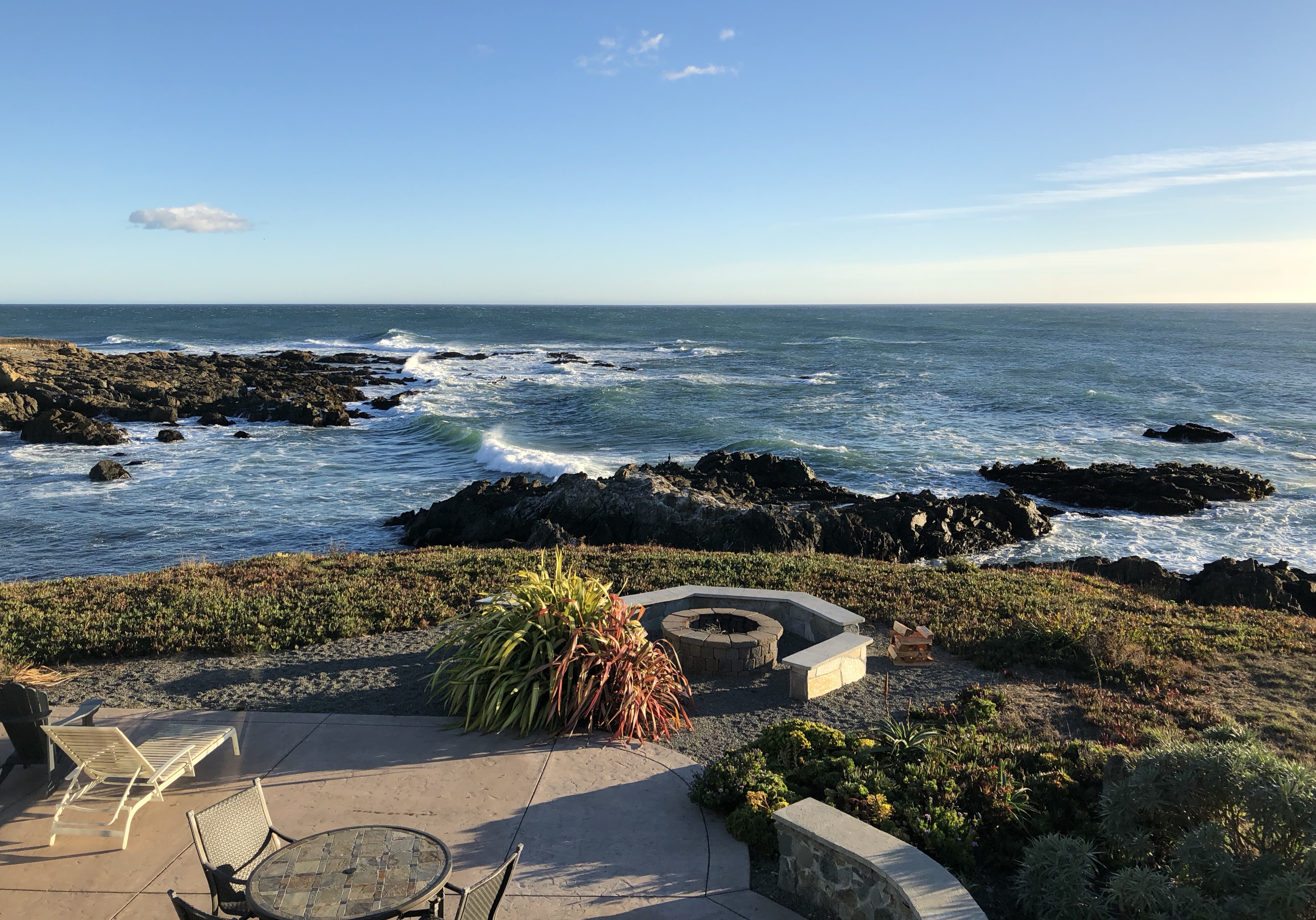 Cove and Fire Pit from Balcony