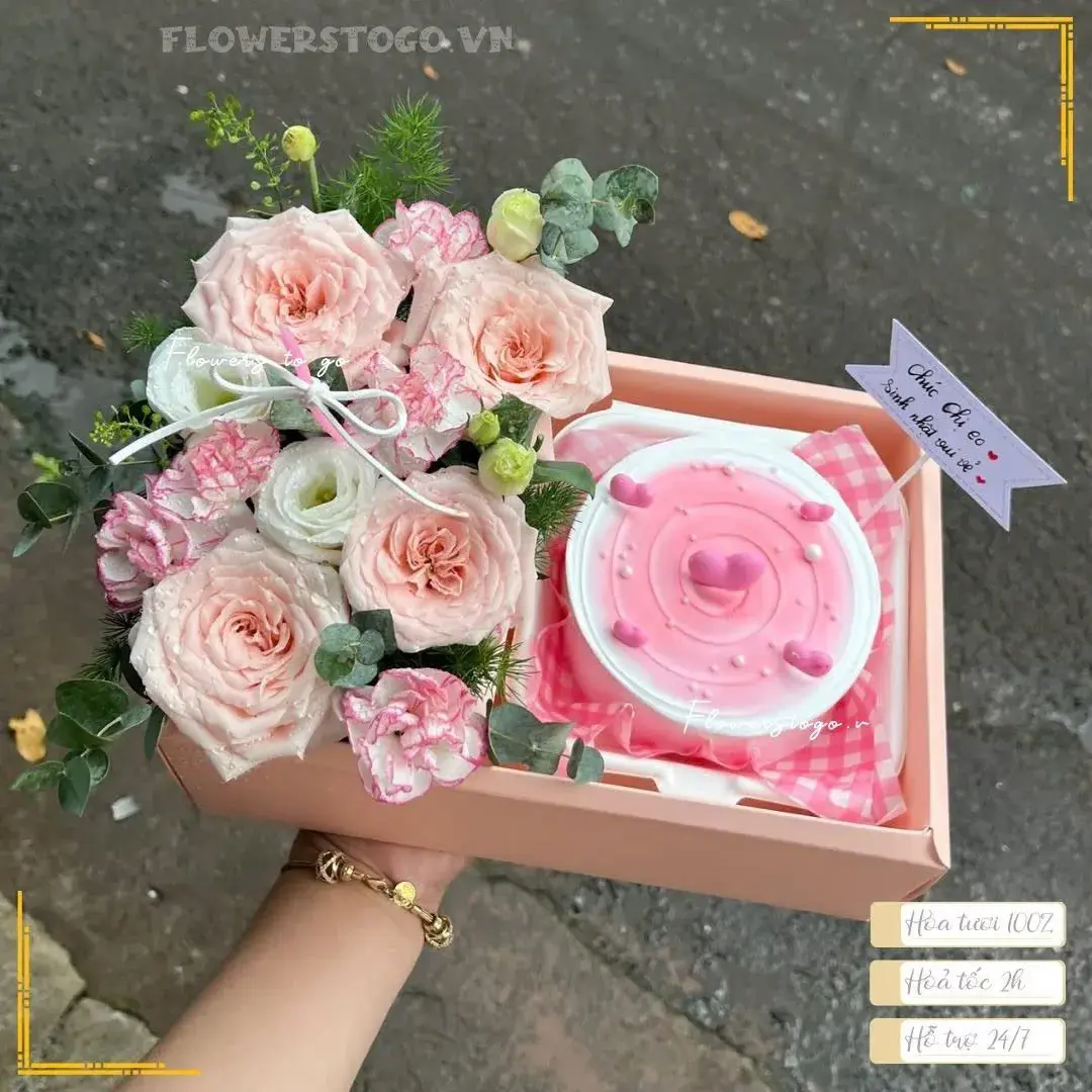 Set Bánh Kem và Hoa Tươi