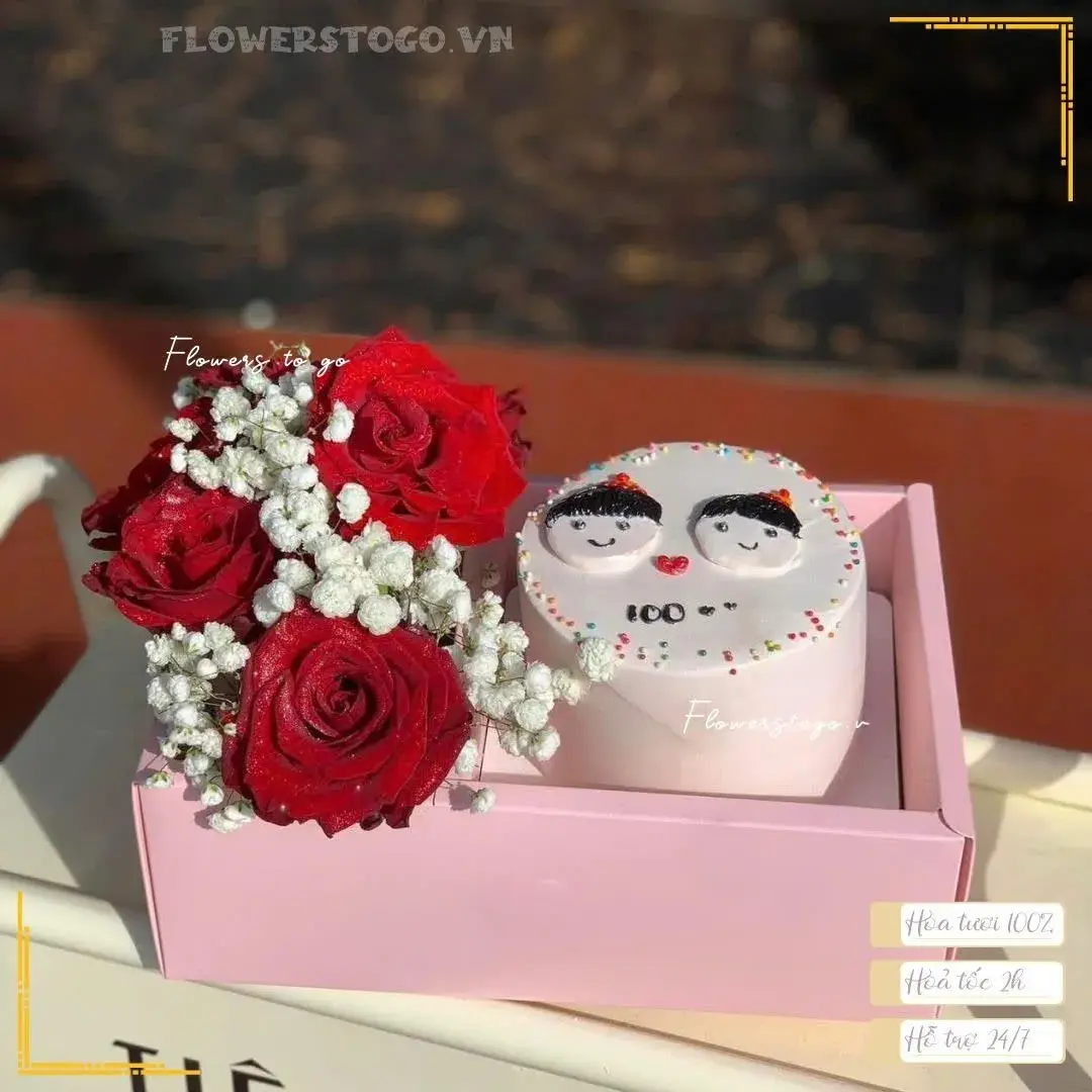 Set Bánh Kem và Hoa Tươi