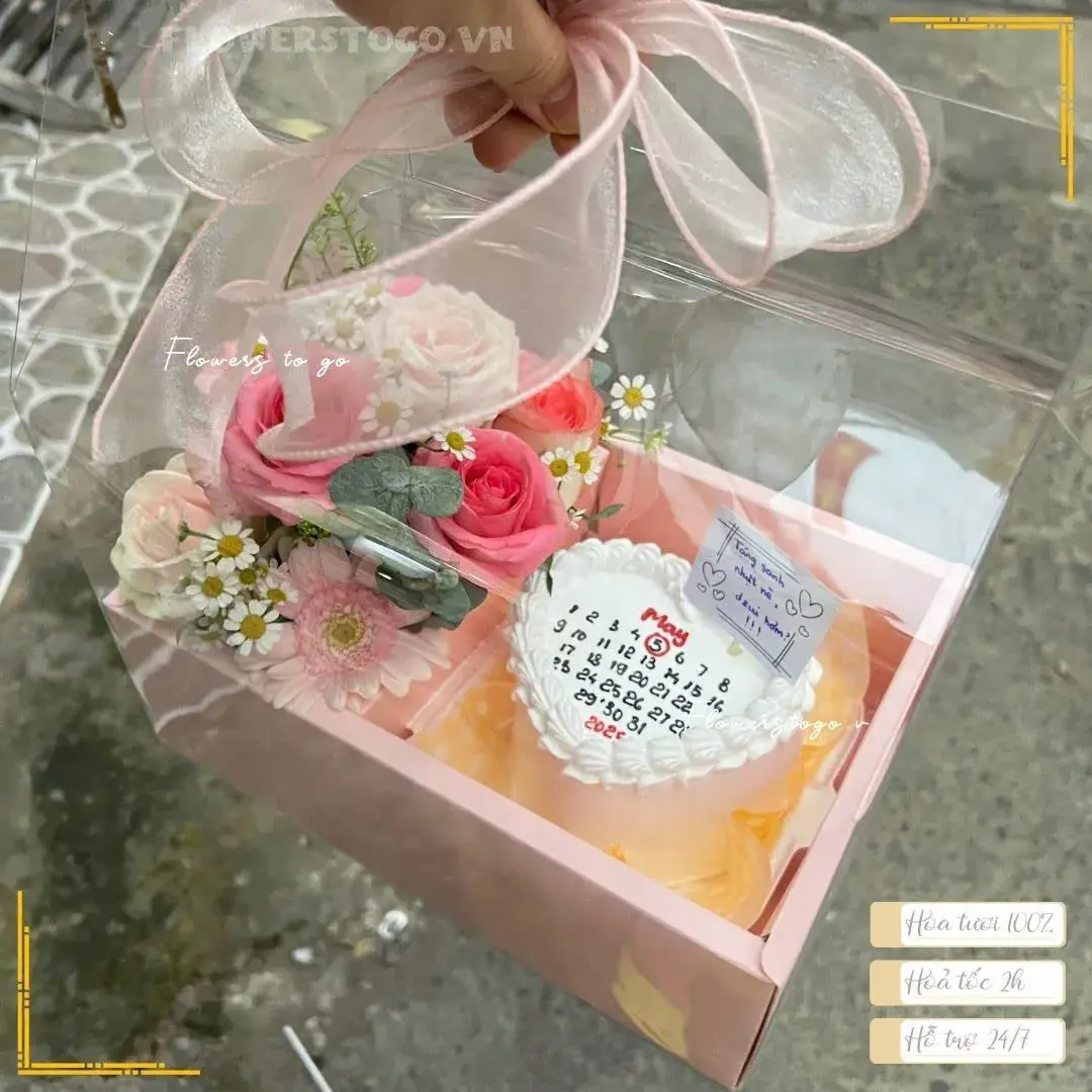 Set Bánh Kem và Hoa Tươi