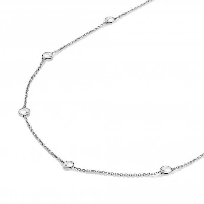 Thumbnail: Hot Diamonds Tender White Topaz Intermittent Necklace - 45CM
