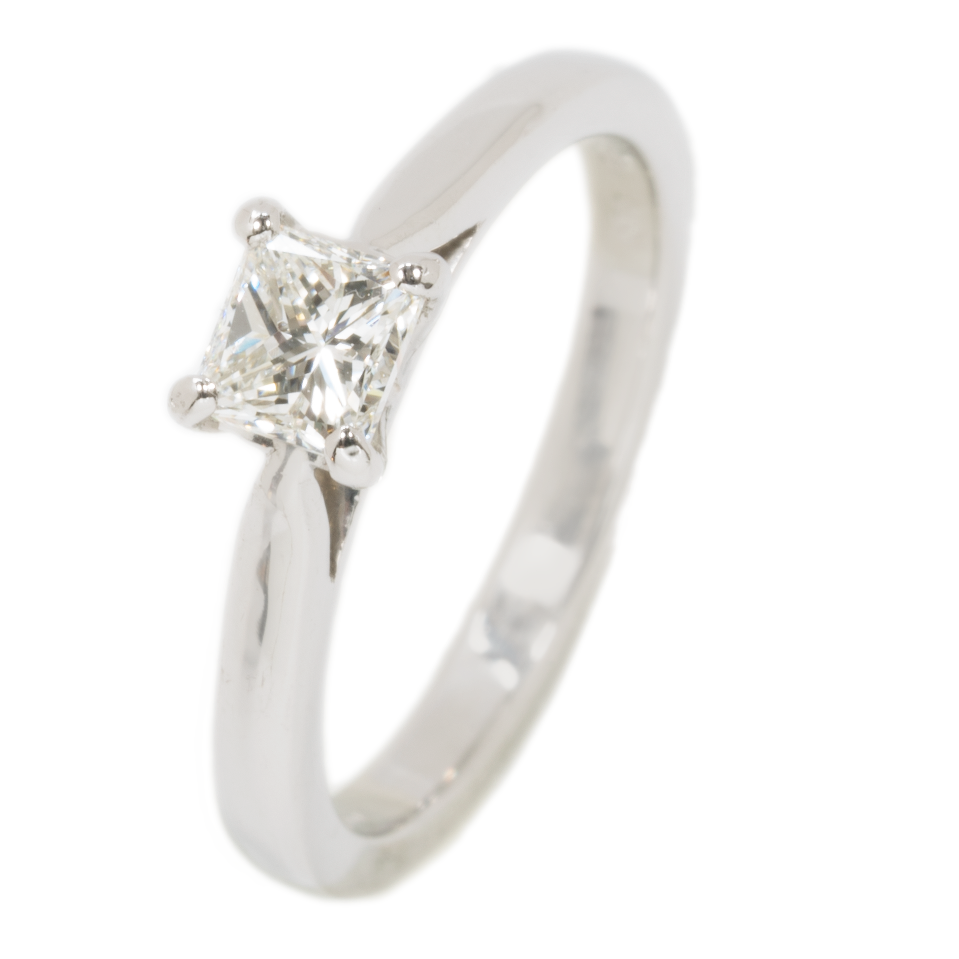 Pre-owned Platinum 0.50ct Princess Cut Diamond Ring