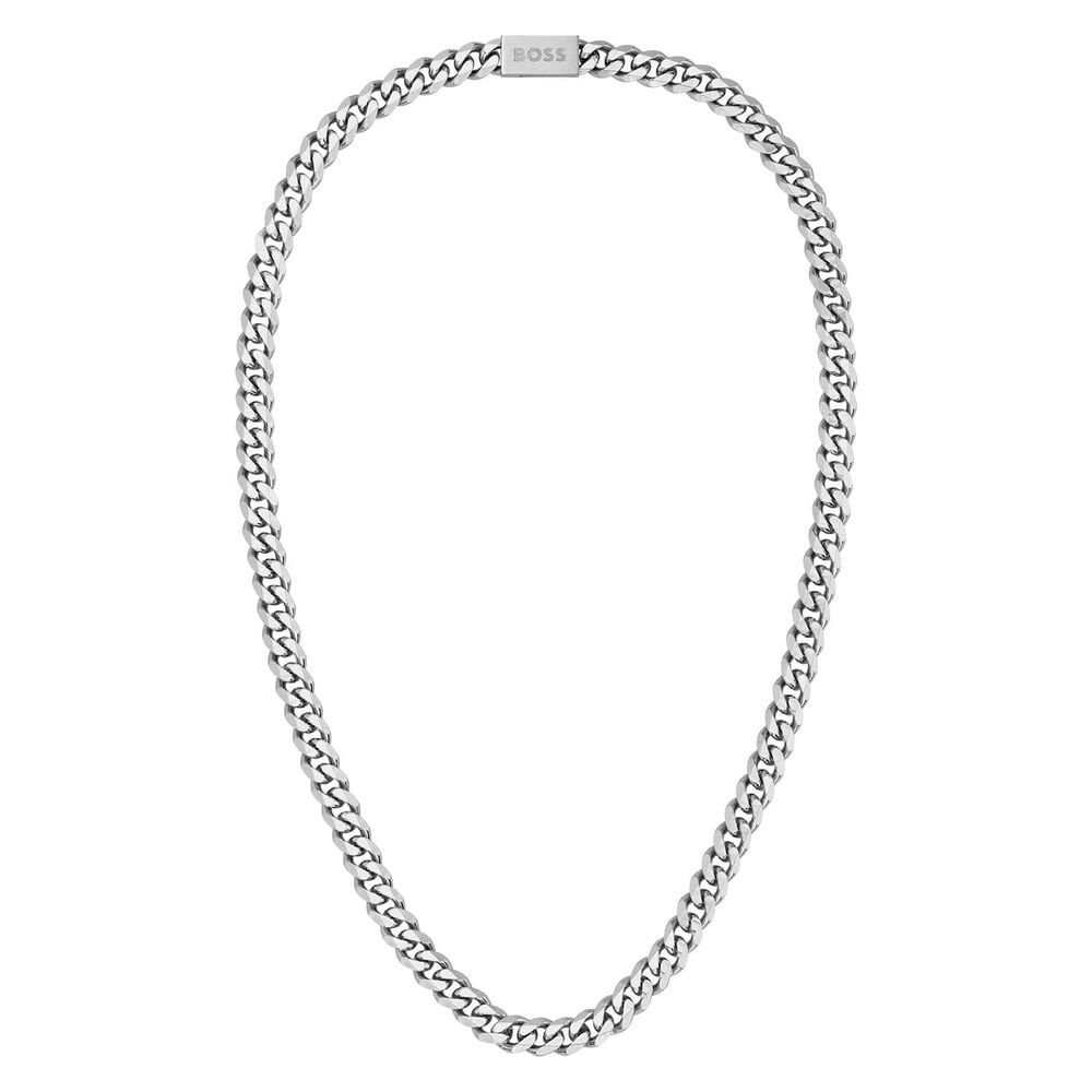BOSS Men's Curb Chain Necklace, Silver