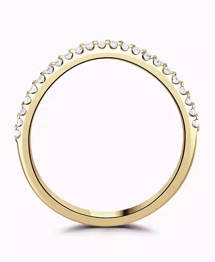 Thumbnail: Brown & Newirth Curved ring featuring fine claw set round diamonds