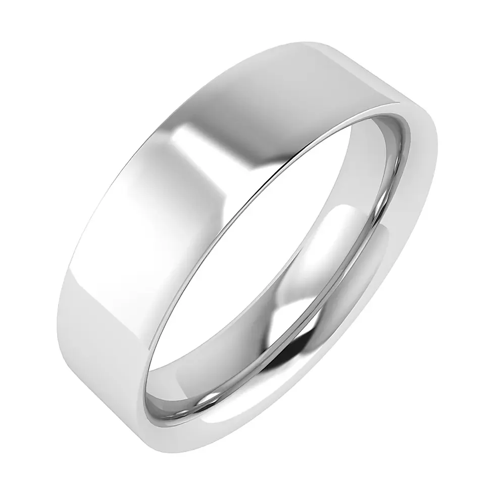 Thumbnail: Plain Flat Court Shape Wedding Band