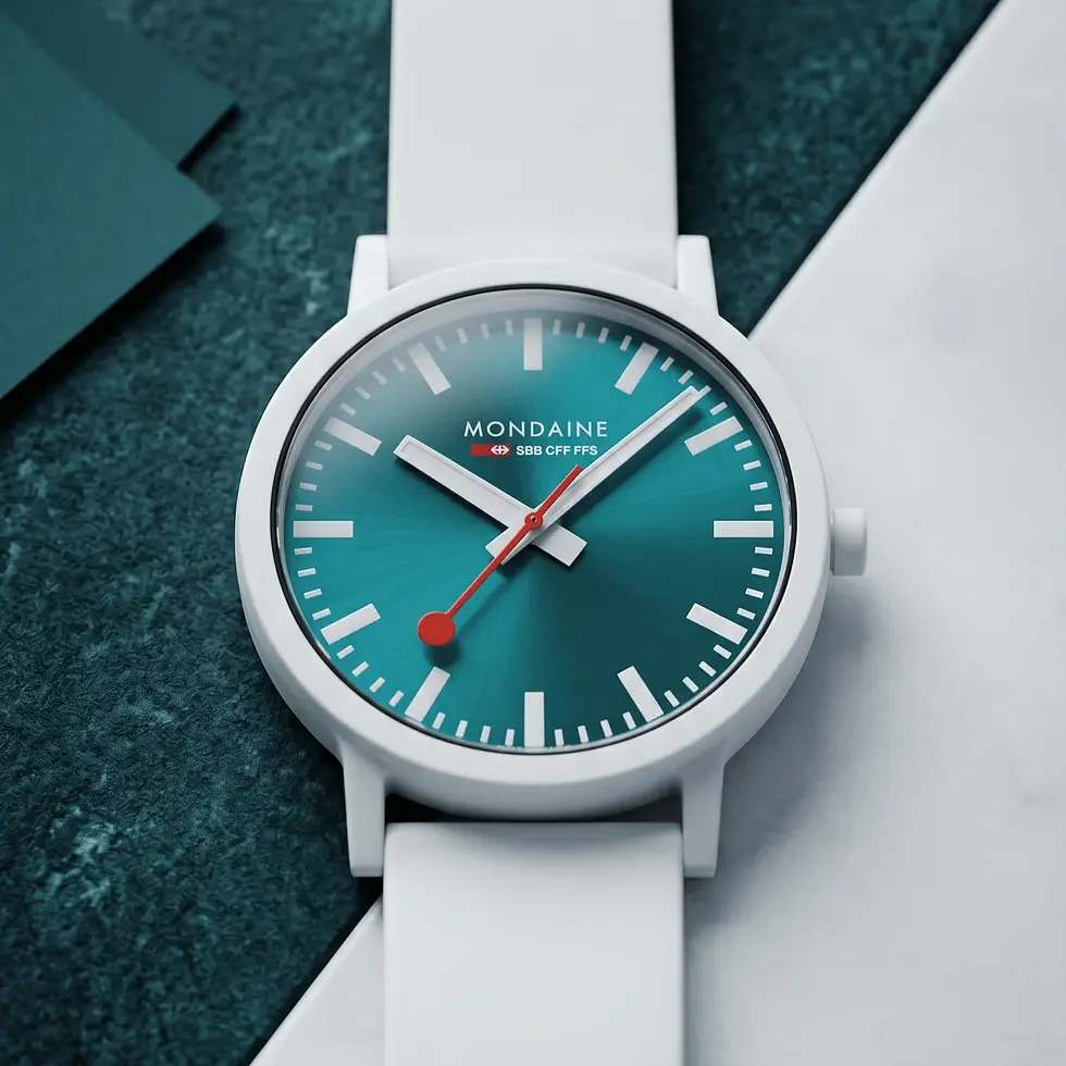 Thumbnail: Mondaine essence White/Teal 41mm