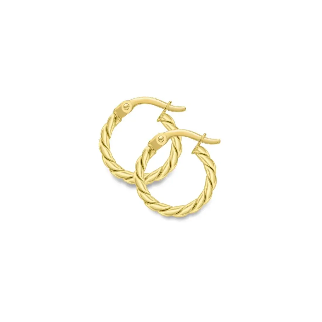 9ct Yellow Gold Twisted Hoop Earrings